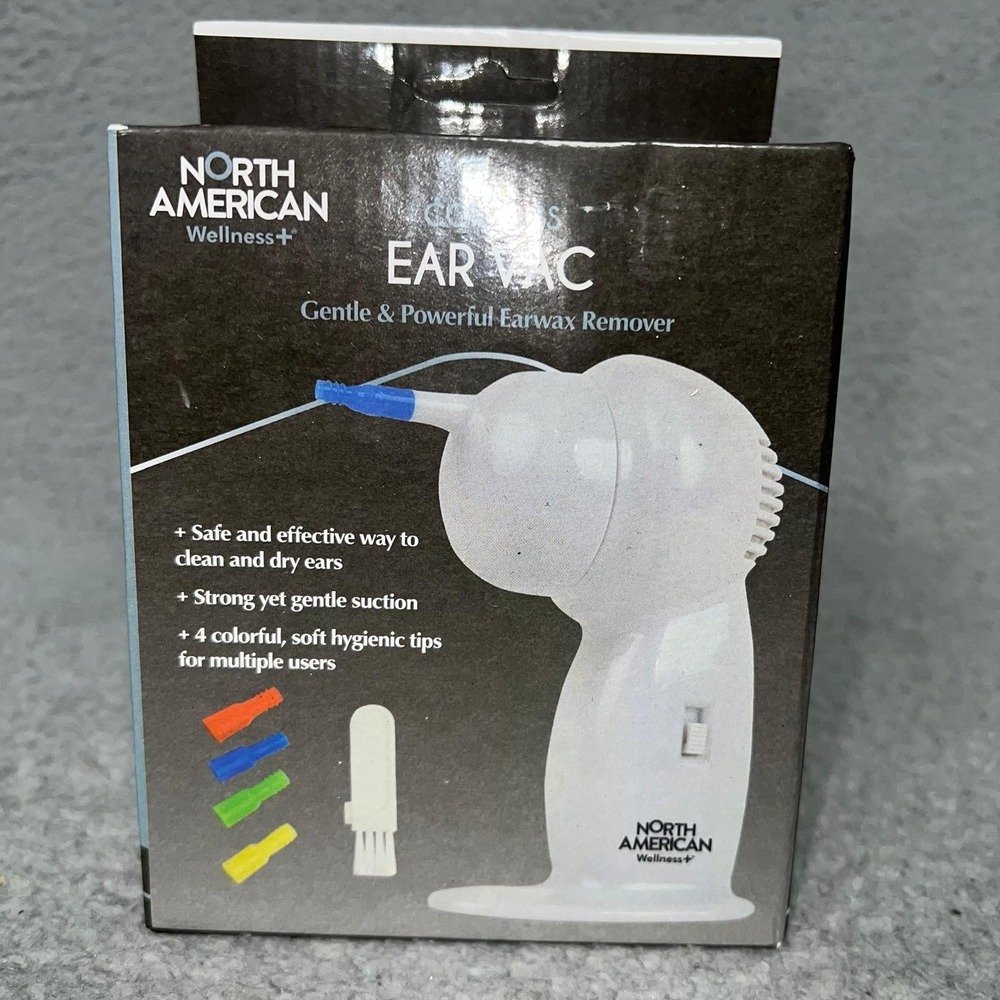 NIB North American Wellness+ Ear Vac Gentle & Powerful Cordless‎ Earwax Remover